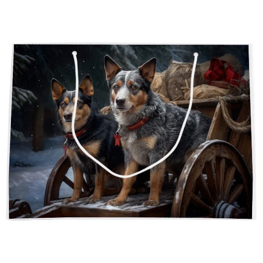 Australisch vee Sneeuwslee Kerstdecoratie Groot Cadeauzakje (Voorkant)