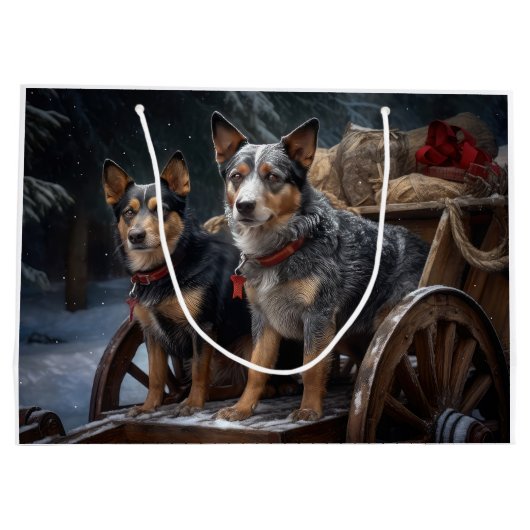 Australisch vee Sneeuwslee Kerstdecoratie Groot Cadeauzakje (Achterkant)