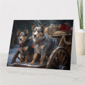 Australisch vee Sneeuwslee Kerstdecoratie Kaart (Voorkant)