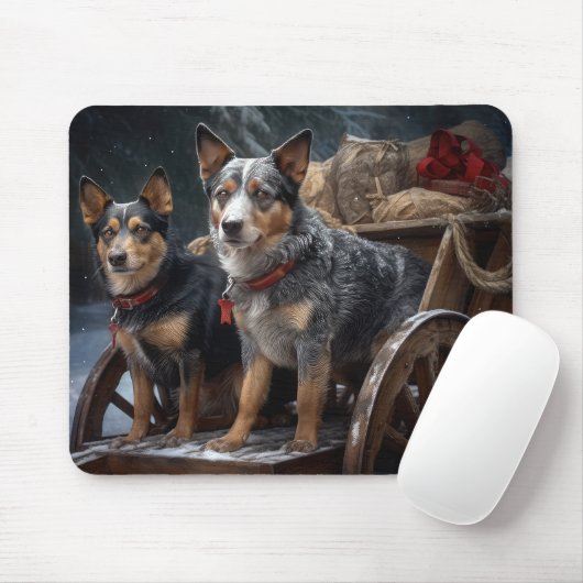 Australisch vee Sneeuwslee Kerstdecoratie Muismat (Met muis)