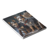 Australisch vee Sneeuwslee Kerstdecoratie Notitieblok (Schuin)