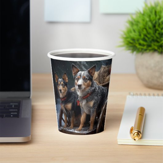 Australisch vee Sneeuwslee Kerstdecoratie Papieren Bekers (Insitu)