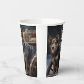 Australisch vee Sneeuwslee Kerstdecoratie Papieren Bekers (Links)