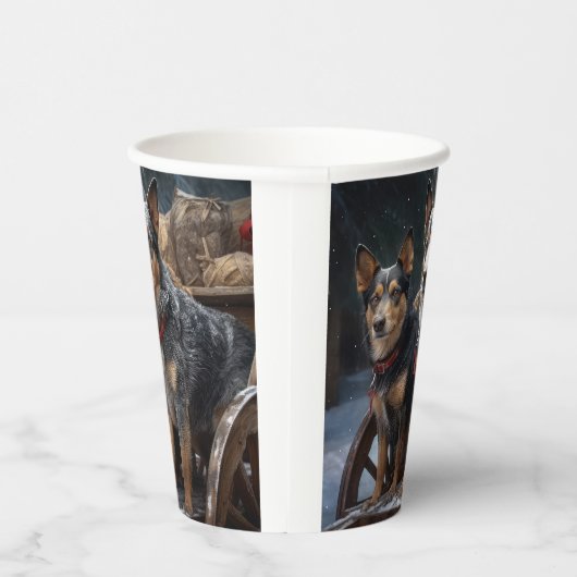 Australisch vee Sneeuwslee Kerstdecoratie Papieren Bekers (Rechts)