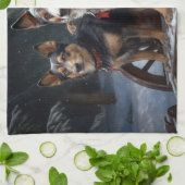 Australisch vee Sneeuwslee Kerstdecoratie Theedoek (Gevouwen)