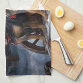 Australisch vee Sneeuwslee Kerstdecoratie Theedoek (Quarter Fold)