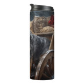 Australisch vee Sneeuwslee Kerstdecoratie Thermosbeker (Geroteerd rechts)