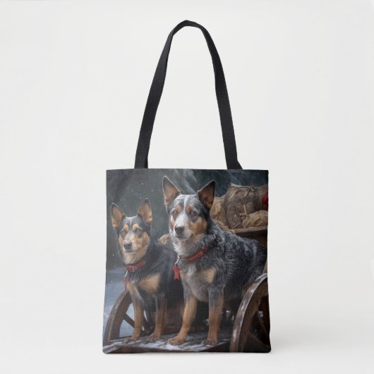 Australisch vee Sneeuwslee Kerstdecoratie Tote Bag (Voorkant)