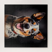 Australisch Veehond Realisme Kunst Portret Legpuzzel (Horizontaal)