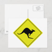 australisch verkeersbord kangaroo australië briefkaart (Voorkant / Achterkant)