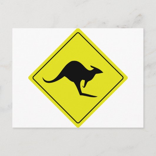 australisch verkeersbord kangaroo australië briefkaart (Voorkant)