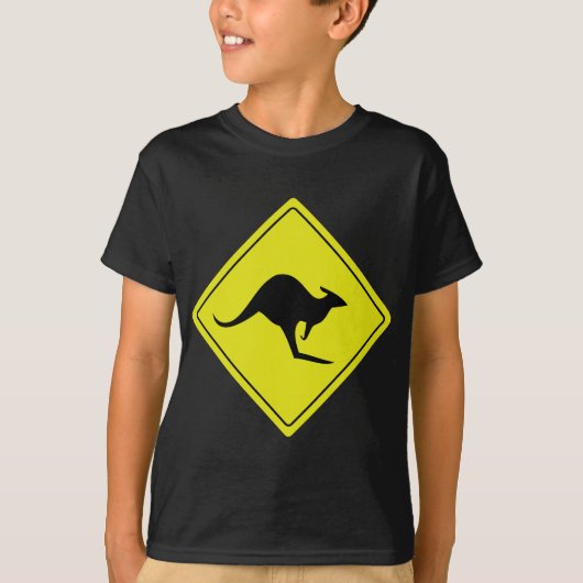 australisch verkeersbord kangaroo australië t-shirt (Voorkant)