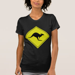 australisch verkeersbord kangaroo australië t-shirt
