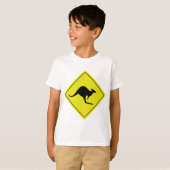 australisch verkeersbord kangaroo australië t-shirt (Voorkant volledig)