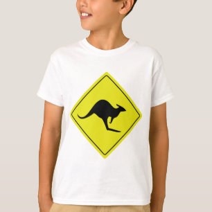 australisch verkeersbord kangaroo australië t-shirt
