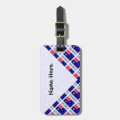 Australisch.Vlag betegeld zwart gepersonaliseerd Bagagelabel (Voorkant verticaal)