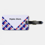 Australisch.Vlag betegeld zwart gepersonaliseerd Bagagelabel (Achterkant horizontaal)