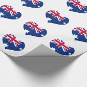 Australisch Vlag - Hart Cutout Wrapping Paper Cadeaupapier (Hoek)