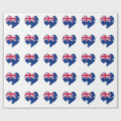 Australisch Vlag - Hart Cutout Wrapping Paper Cadeaupapier (Vlak)
