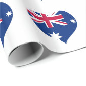Australisch Vlag - Hart Cutout Wrapping Paper Cadeaupapier (Rol Hoek)