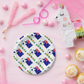 Australisch Voetbal en vlag geplakt Papieren Bordje (Feest)