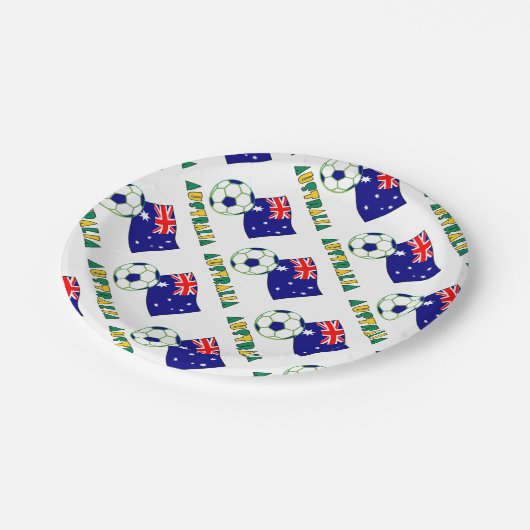 Australisch Voetbal en vlag geplakt Papieren Bordje (Gekanteld)
