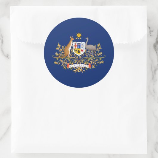 Australisch wapen, Australië Ronde Sticker (Tas)