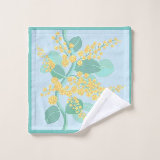 Australisch Wattle bloesems green en goud Bad Handdoek (Wasdoekje)