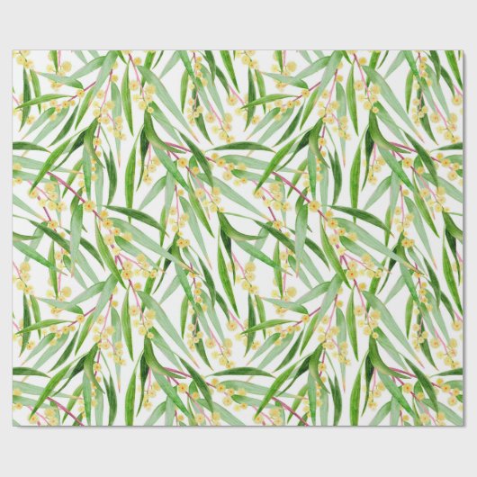 Australisch Wattle Pattern Cadeaupapier (Vlak)