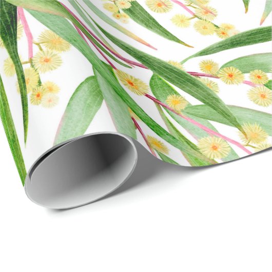 Australisch Wattle Pattern Cadeaupapier (Rol Hoek)