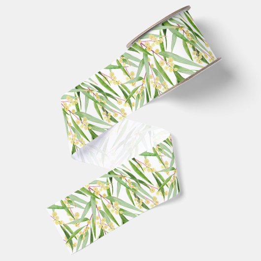 Australisch Wattle Pattern Grosgrain Lint (Achterkant)