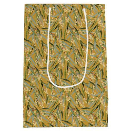Australisch Wattle Pattern Medium Cadeauzakje (Achterkant)