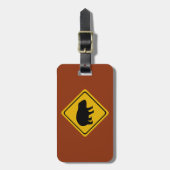 Australisch weg bord - wombat - elektronica bagagelabel (Voorkant verticaal)