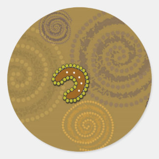 Australische Aboriginal Art - De Bijeenkomst Ronde Sticker