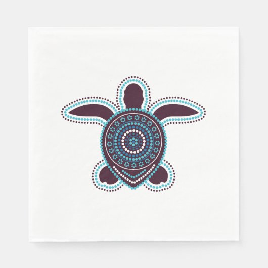 Australische Aboriginal Art Turtle Servet (Voorkant)