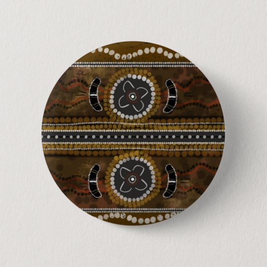 Australische aboriginal Art - voedselverzameling Ronde Button 5,7 Cm (Voorkant)