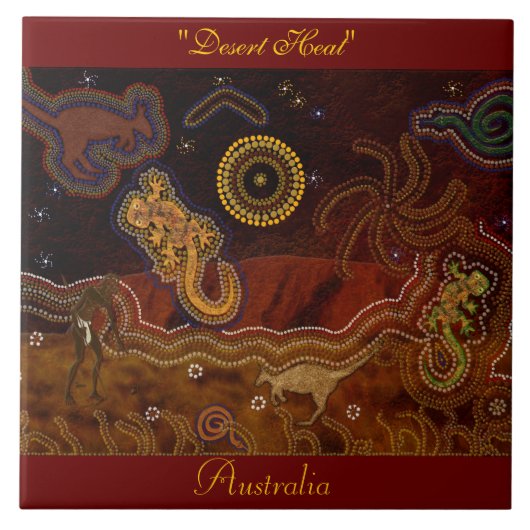 Australische Aboriginal Desert Animals 6' Art Tege Tegeltje (Voorkant)