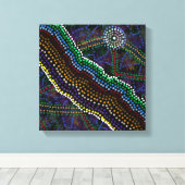 Australische Aboriginal Design Print (Insitu (Houten vloer))