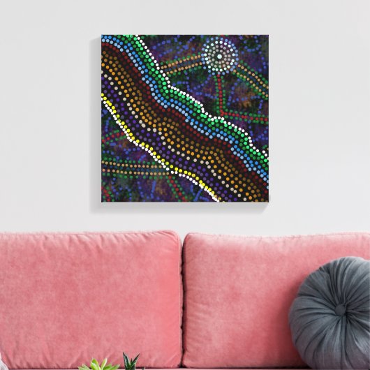 Australische Aboriginal Design Print (Insitu (Woonkamer))