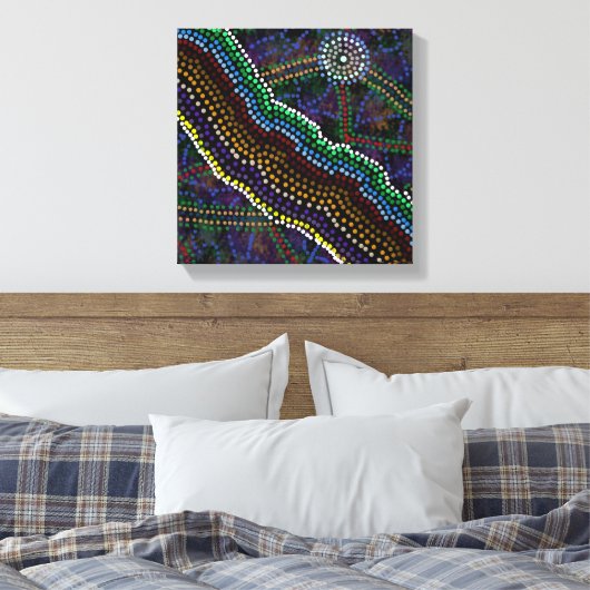 Australische Aboriginal Design Print (Insitu (Slaapkamer))