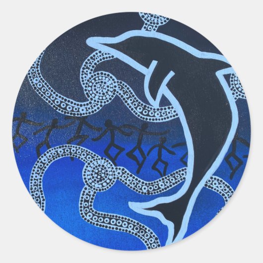 Australische Aboriginal Dolphin sticker (Voorkant)