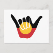 Australische Aboriginal Flag Shaka teken hangen lo Feestdagenkaart (Voorkant)
