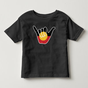Australische Aboriginal Flag Shaka teken hangen lo Kinder Shirts