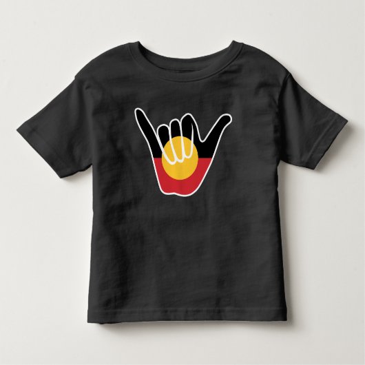 Australische Aboriginal Flag Shaka teken hangen lo Kinder Shirts (Voorkant)