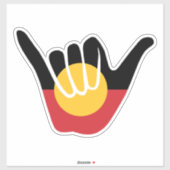 Australische Aboriginal Flag Shaka teken hangen lo Sticker (Vel)