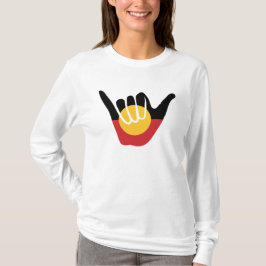 Australische Aboriginal Flag Shaka teken hangen lo T-shirt