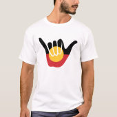Australische Aboriginal Flag Shaka teken hangen lo T-shirt (Voorkant)