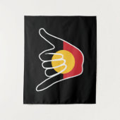 Australische Aboriginal Flag Shaka teken hangen lo Wandkleed (Voorkant)