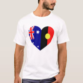 Australische Aboriginal Hart Vlaggen T-shirt (Voorkant)