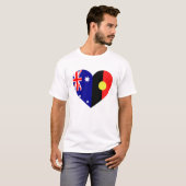 Australische Aboriginal Hart Vlaggen T-shirt (Voorkant volledig)
